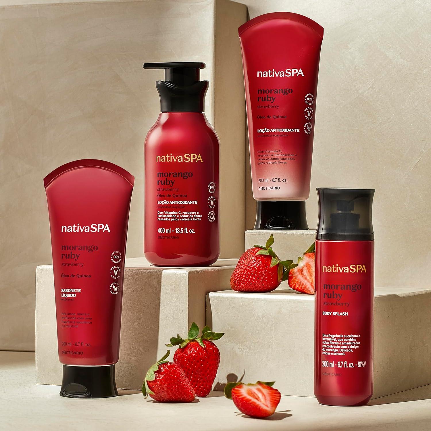 imageNativa SPA Shea Moisturizing Body Lotion Fragranced Skin Moisturizer with Purified Quinoa Drops 135 OunceRuby Strawberry