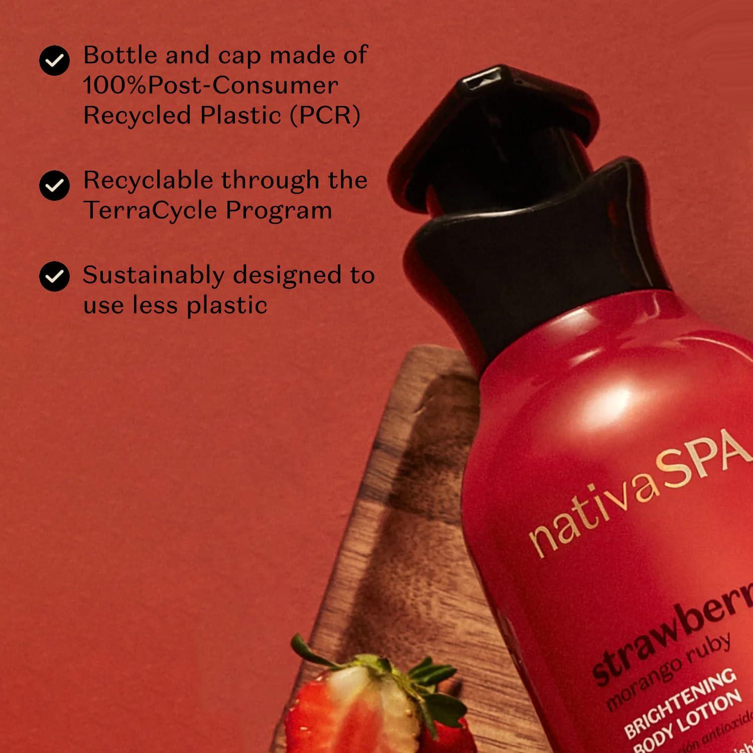 imageNativa SPA Shea Moisturizing Body Lotion Fragranced Skin Moisturizer with Purified Quinoa Drops 135 OunceRuby Strawberry