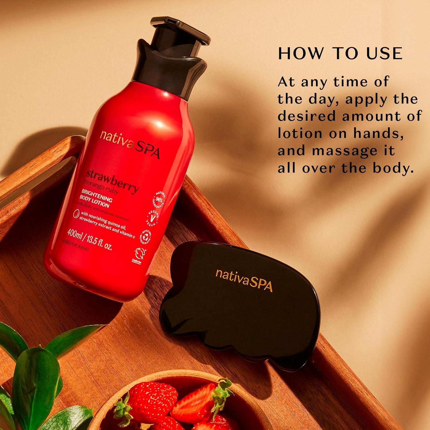 imageNativa SPA Shea Moisturizing Body Lotion Fragranced Skin Moisturizer with Purified Quinoa Drops 135 OunceRuby Strawberry