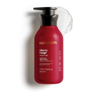 Nativa SPA Shea Moisturizing Body Lotion, Fragranced Skin Moisturizer with Purified Quinoa Drops, 13.5 Ounce(Cherry Rouge)