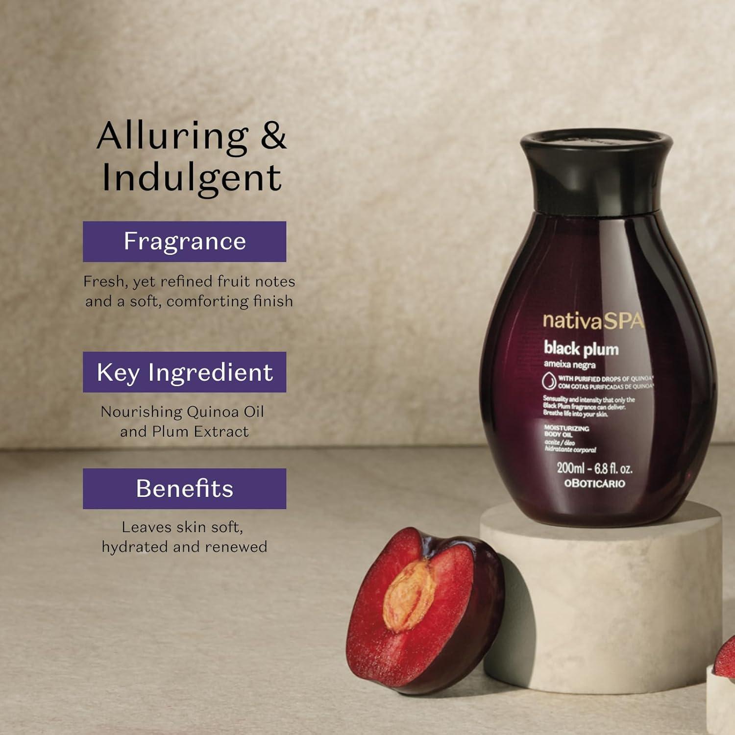 imageNativa SPA by O Boticrio Black Plum Body Oil Scented Moisturizer Enriched with Purified Quinoa Drops to Boost Hydration 68 OunceBlack Plum