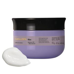 Nativa SPA by O Boticário, Lilac Whipped Oil Body Cream with Quinoa & BioRetinol, Luxurious, Hydrating Cream-to-Oil Formula, Nourishment for Silky Skin, 6.1 Ounce (175g)(Lilac)