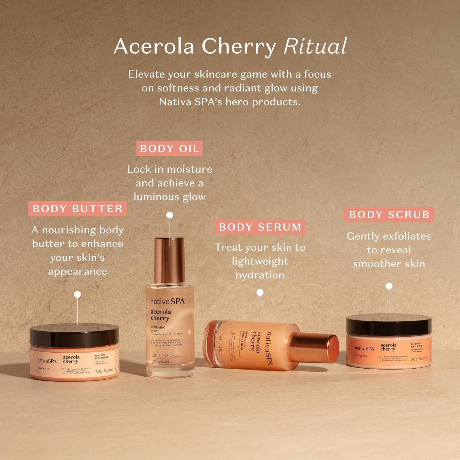 imageNativa SPA by O Boticario Acerola Cherry Renewing Body Butter Deep Nourishment for Supple Glowing Skin 105 Ounce 200g