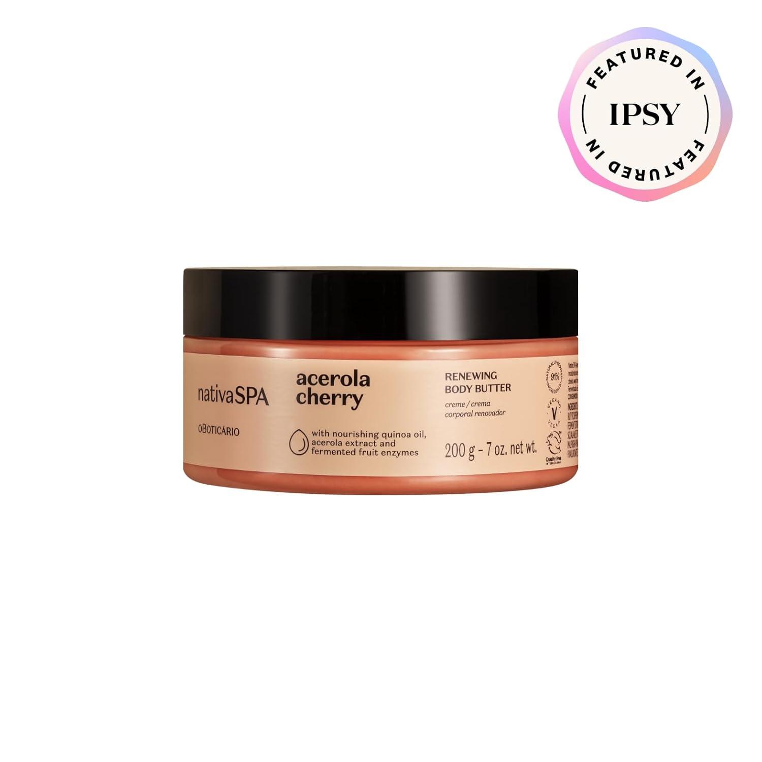imageNativa SPA by O Boticario Acerola Cherry Renewing Body Butter Deep Nourishment for Supple Glowing Skin 105 Ounce 200g