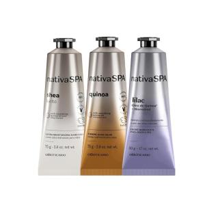 Nativa SPA Hand Cream Trio Bundle: Shea Butter, Lilac & Quinoa, Ultra-Moisturizing (3x 1.7 Ounce each)