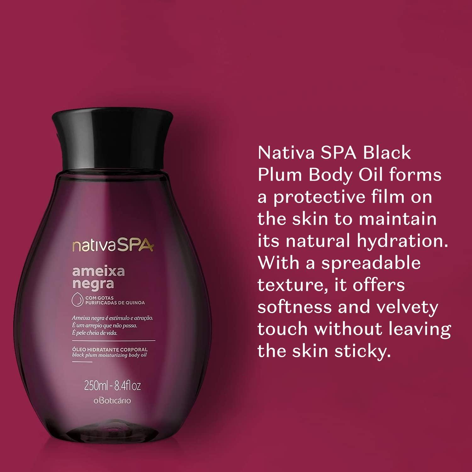 imageO BOTICARIO Nativa SPA Body Hydrating Oil Bundle Madagascar Vanilla Quinoa PLum ampamp Black Plum Moisturizing Body Oils 68 Ounce each