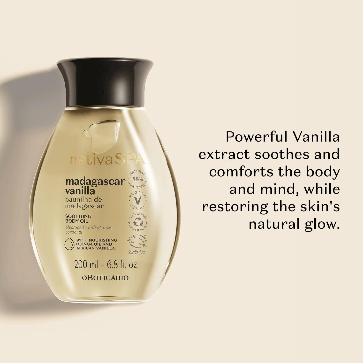 imageO BOTICARIO Nativa SPA Body Hydrating Oil Bundle Madagascar Vanilla Quinoa PLum ampamp Black Plum Moisturizing Body Oils 68 Ounce each
