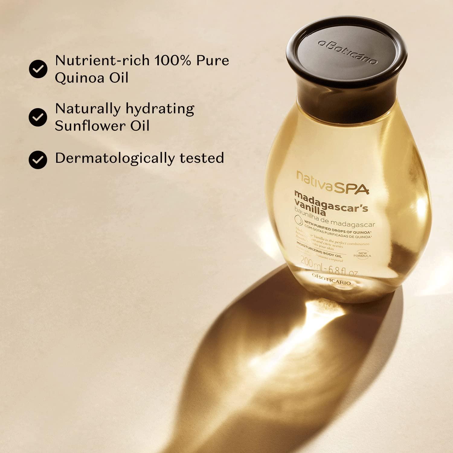 imageO BOTICARIO Nativa SPA Body Hydrating Oil Bundle Madagascar Vanilla ampamp Plum Moisturizing Body Oils 68 Ounce each