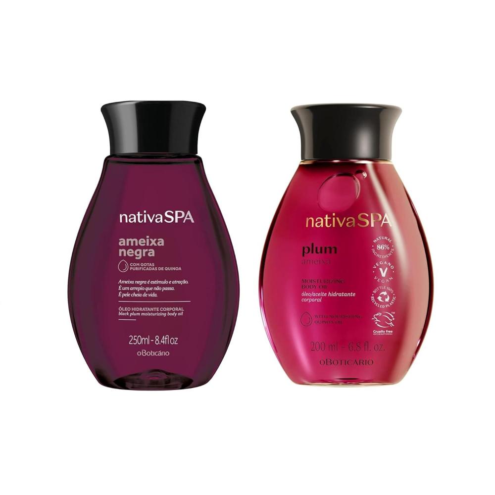 imageNativa SPA Body Hydrating Oil Bundle Plum ampamp Black Plum Moisturizing Body Oils 68 Ounce each