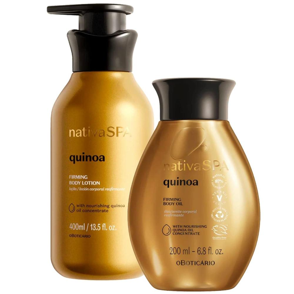 imageNativa SPA by O Boticrio Quinoa Firming Ritual Bundle Body Lotion 13 fl oz and Body Oil 68 fl oz