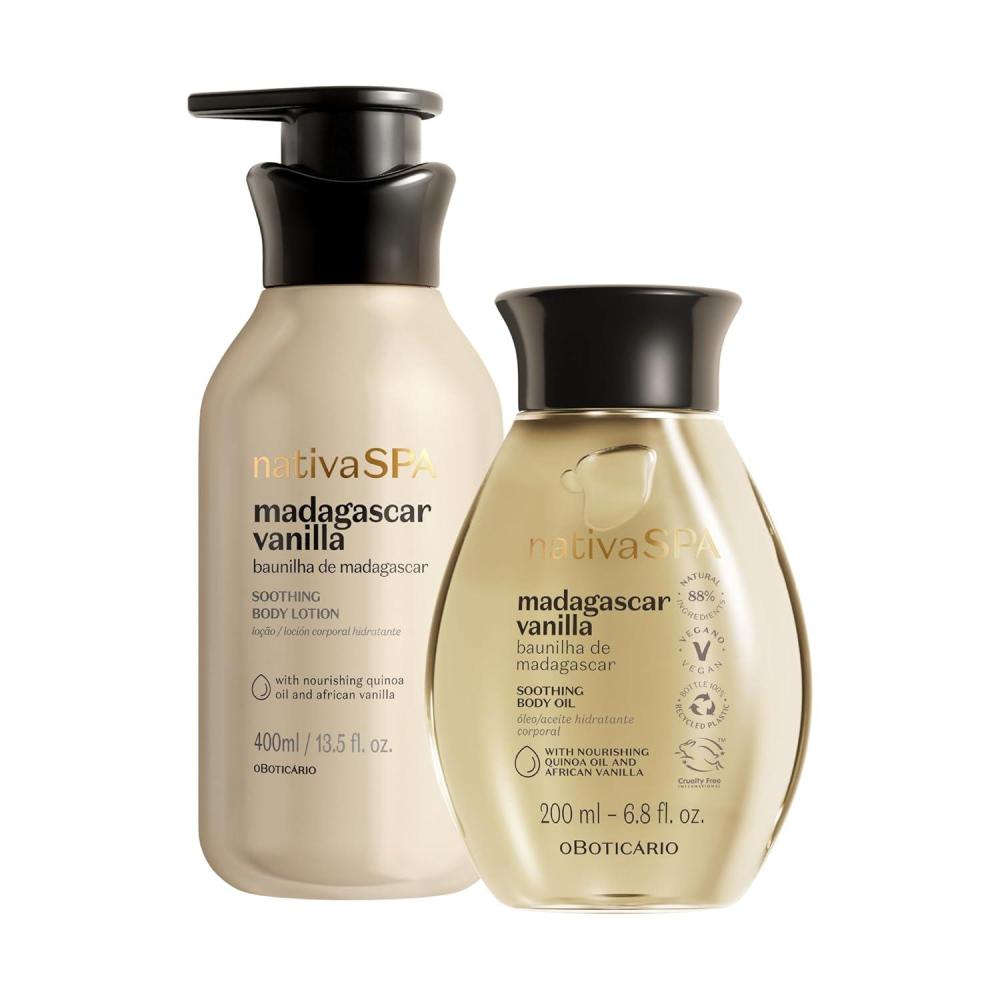 imageNativa SPA by O Boticrio Vanilla Soothing Lotion ampamp Oil Bundle Madagascar Vanilla Body Lotion ampamp Body Oil
