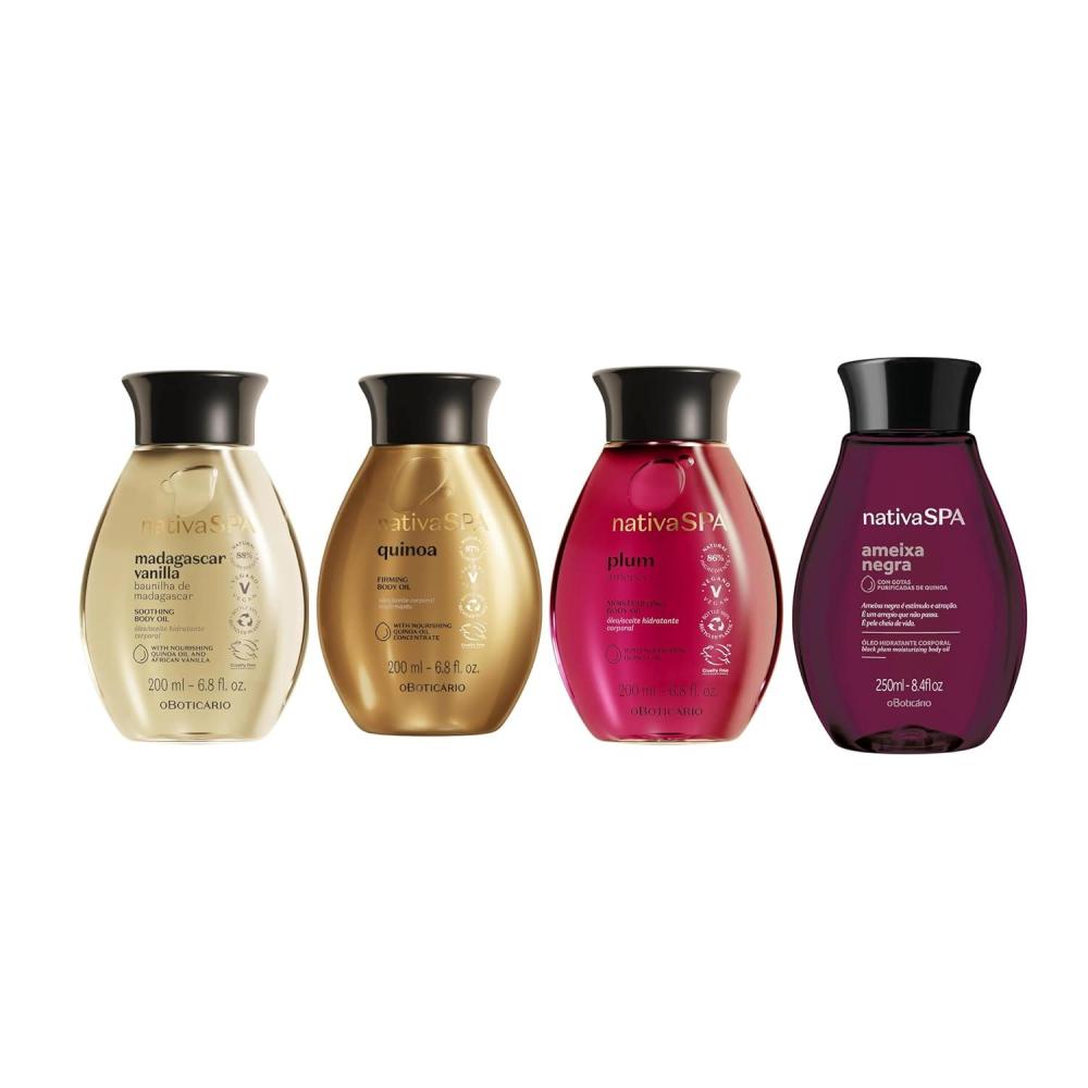 imageO BOTICARIO Nativa SPA Body Hydrating Oil Bundle Madagascar Vanilla Quinoa PLum ampamp Black Plum Moisturizing Body Oils 68 Ounce each