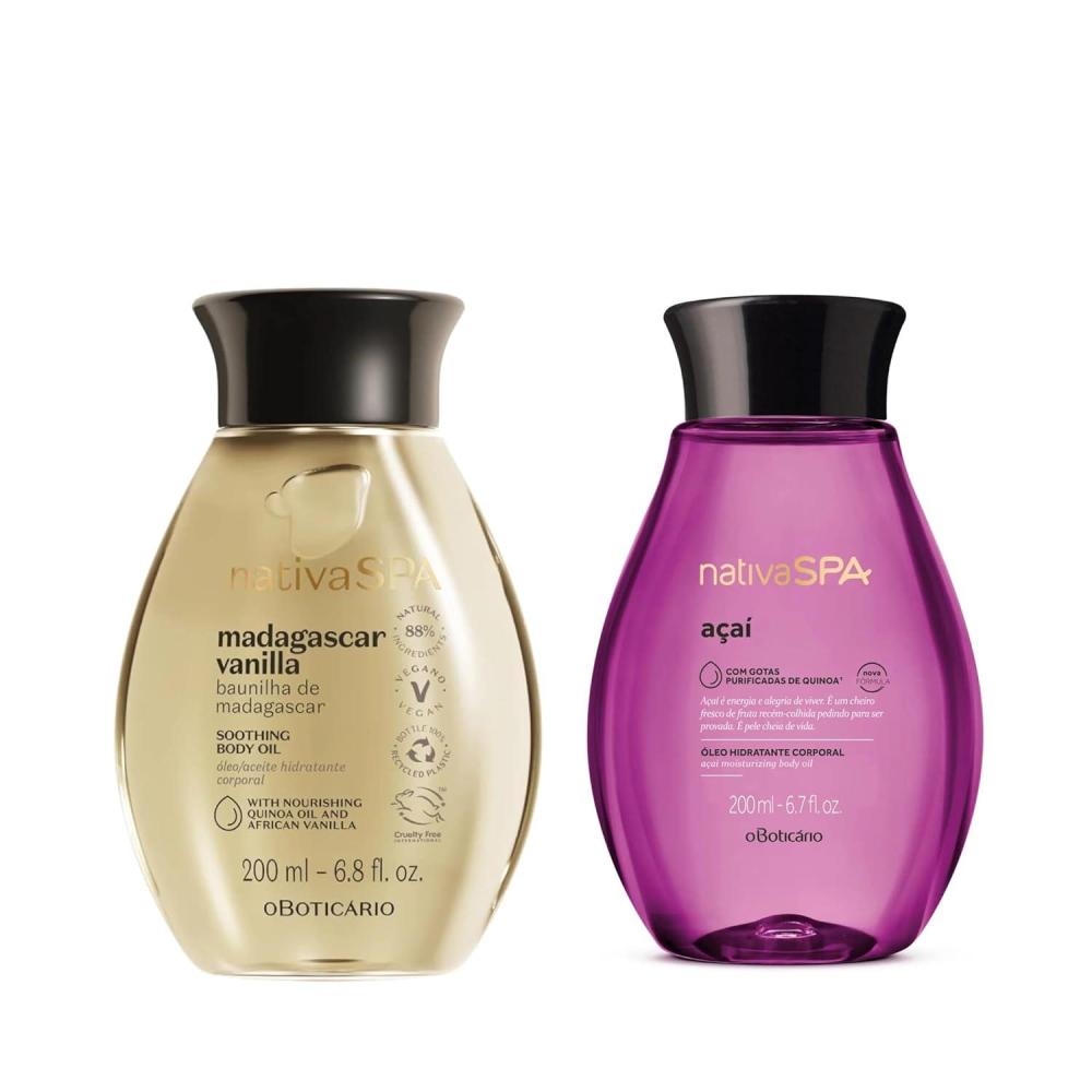 image:imageO BOTICARIO Nativa SPA Body Hydrating Oil Bundle Madagascar Vanilla amp Acai Moisturizing Body Oils 68 Ounce each