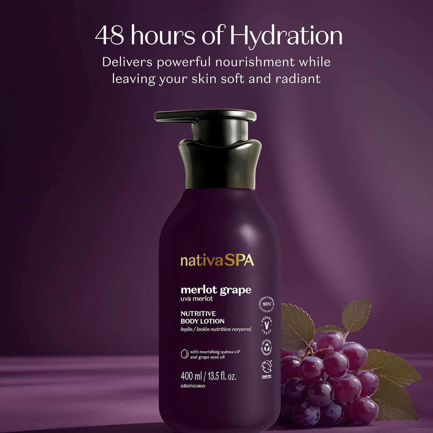 image:imageNativa SPA Orchid Lumire Scented Body Cream Firming amp Hydrating Lotion with Quinoa Oil 135 Ounce 400mlMerlot Grape