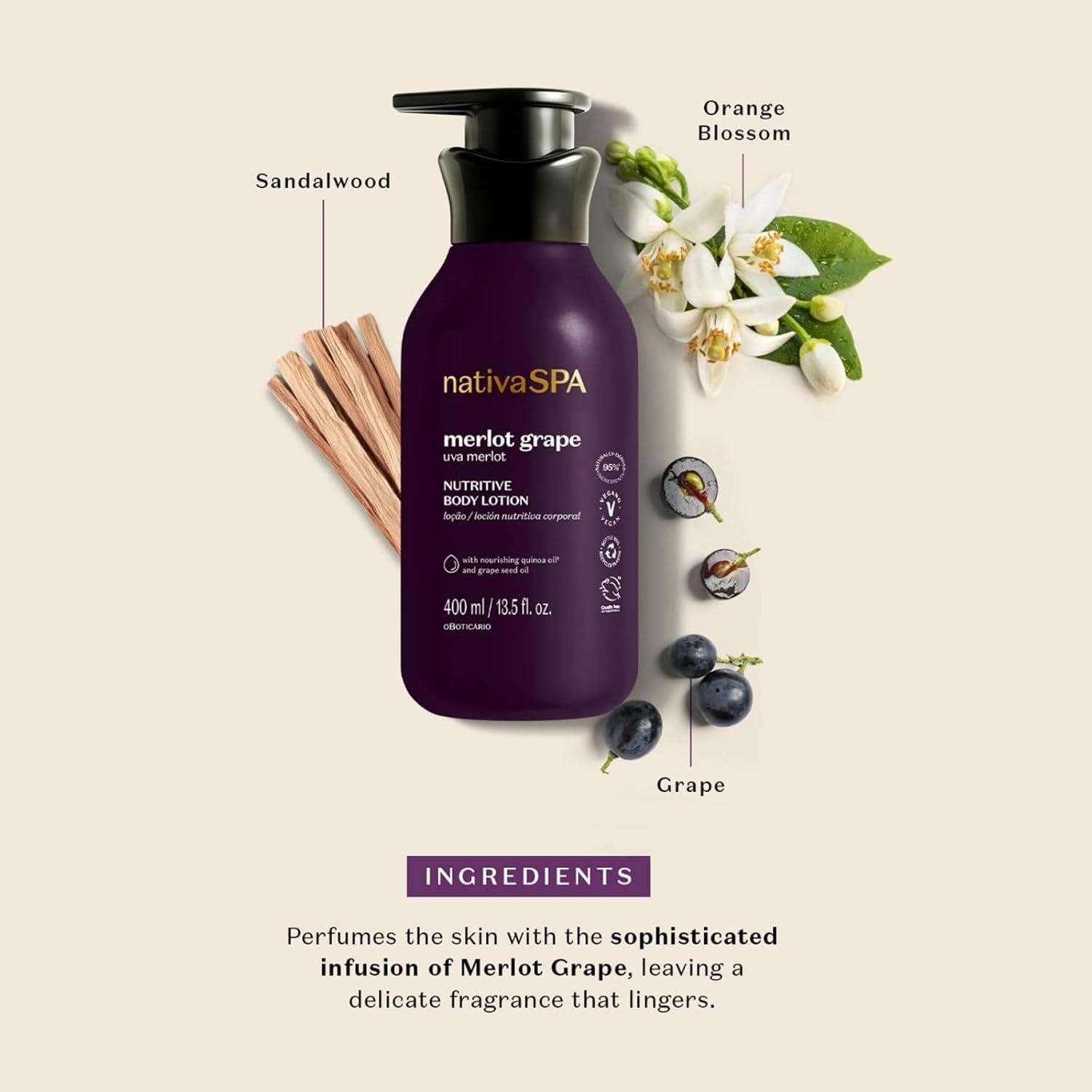 image:imageNativa SPA Orchid Lumire Scented Body Cream Firming amp Hydrating Lotion with Quinoa Oil 135 Ounce 400mlMerlot Grape